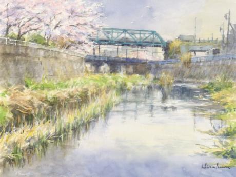 桜と鉄橋：P12
