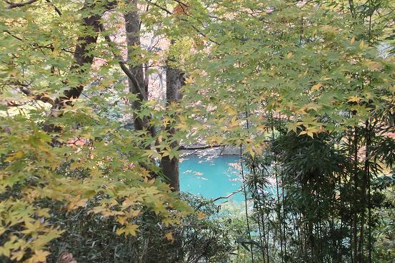 嵐山2013青い水と淡い紅葉