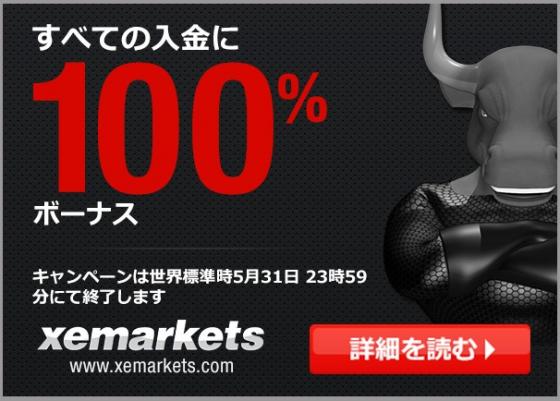 XEMarkets 100%ボーナスキャンペーン