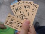 JR宇都宮線・久喜駅から上野駅までの切符　おとな820円こども410円（2013年現在）。