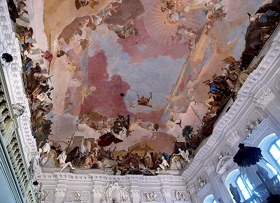 渡航歴_ドイツ_ヴェルツブルク_階段の間の天井に描かれた世界最大のフレスコ画
