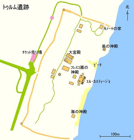 渡航歴_トゥルム遺跡_地図