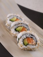 Salmon-inside-out rolls