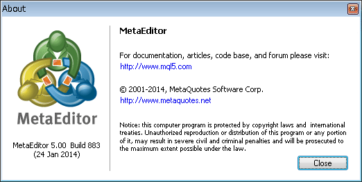 MetaEditor 5 Build883