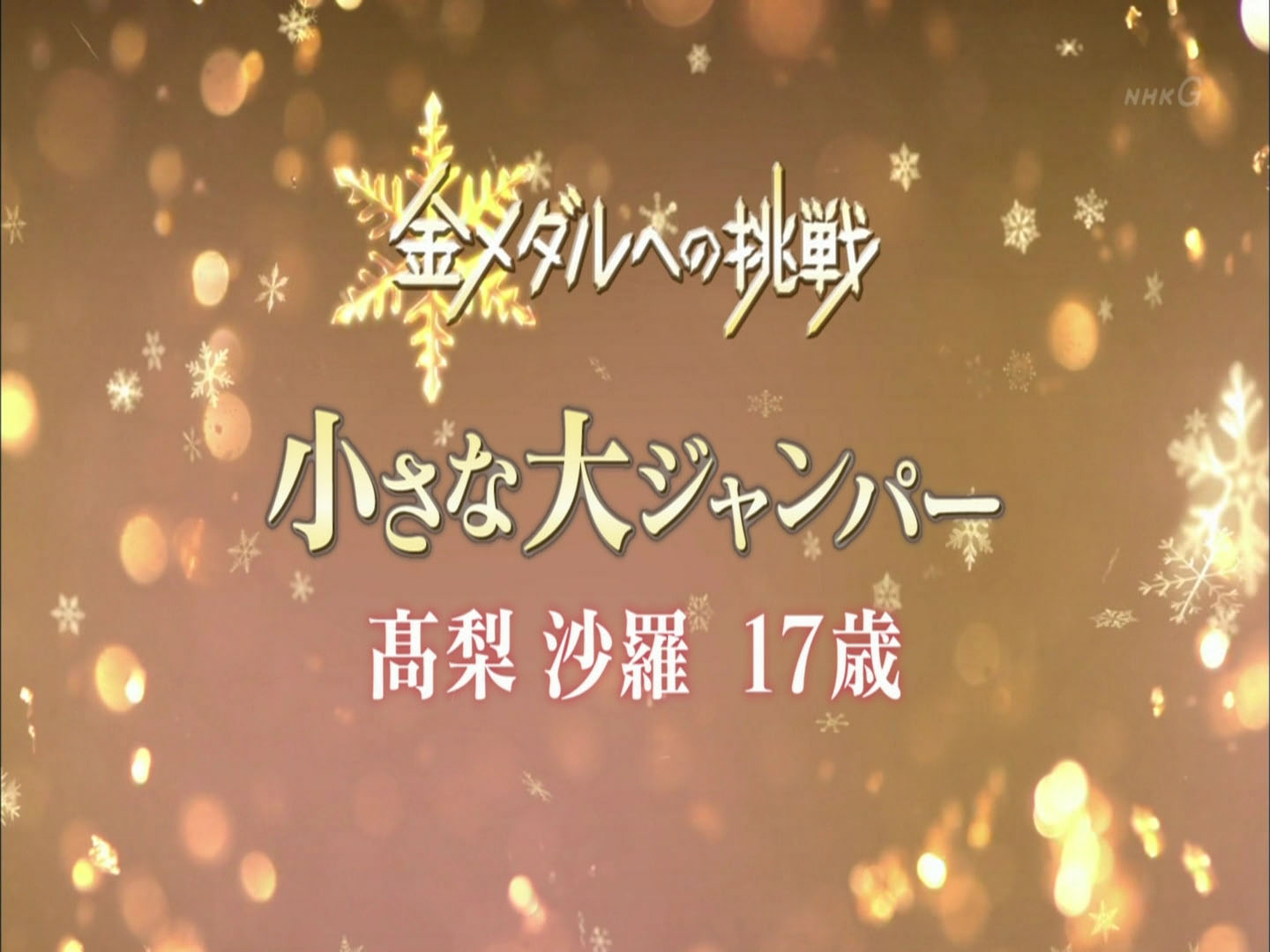 NHKスペシャル　金メダルへの挑戦▽沙羅とサラ～ジャンプ初代女王を賭けた戦い01