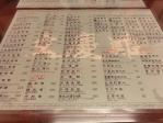 メニューは日本語付きで全部テーブルに貼り付けてある